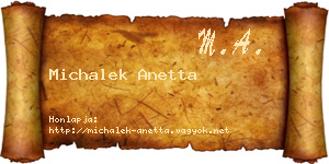 Michalek Anetta névjegykártya